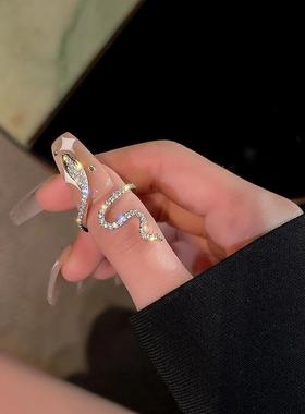 Ring跨境热销点钻缠绕小蛇戒指女小众设计感时尚个性食指戒指爆款