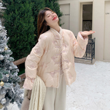 新款图大货刺绣面料50白鸭绒新中式羽绒服275-M780-P295-K418，女装羽绒服，柒柒家