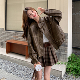 现货有买家秀皮衣短外套275-W95-P155-K218，女装皮衣，柒柒家