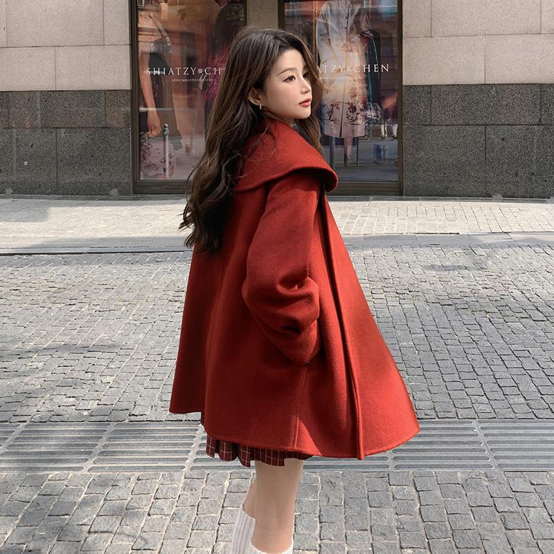 双面羊绒大衣80羊毛外套087-W67-P295-K418，女装毛呢外套，柒柒家