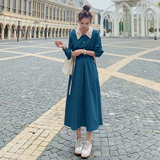 大货已出2色长款衬衣裙087-Q97-P105-K158，女装连衣裙，柒柒家