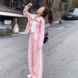 大货已出粉色卫衣套装2件套275-T52-P175-K248，女装运动套装，柒柒家
