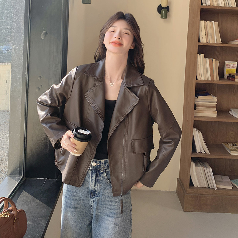 大货数据PU皮短外套有买家秀275-W302-P145-K218,女装皮衣,柒柒家