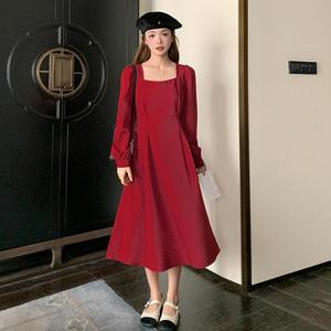 春装备货款现货  红色长款连衣裙087-Q249-P95-K148图片