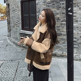 现货皮毛一体宽松短外套羊羔毛087-W31-p195-k278，女装短外套，柒柒家