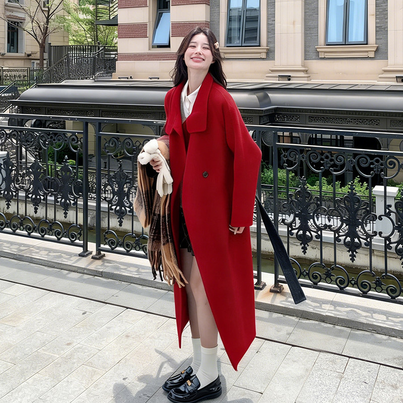 新款图现货70羊毛大衣275-W796-P335-K468，女装毛呢外套，柒柒家