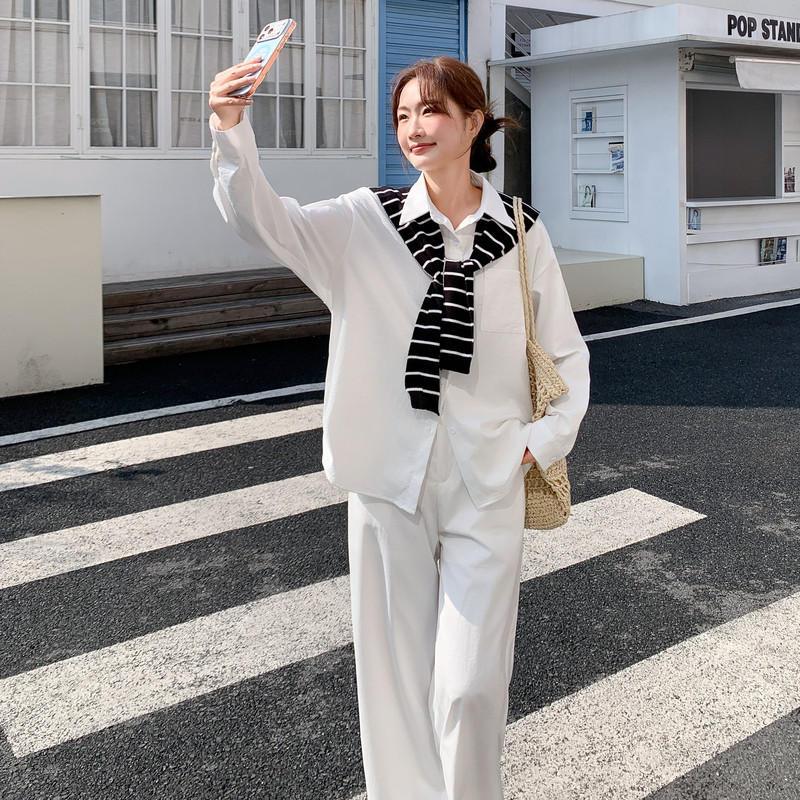 新款图大货已出衬衫两件套加披肩共三件套275-W810-P195-K318,女装套装/套裙,柒柒家