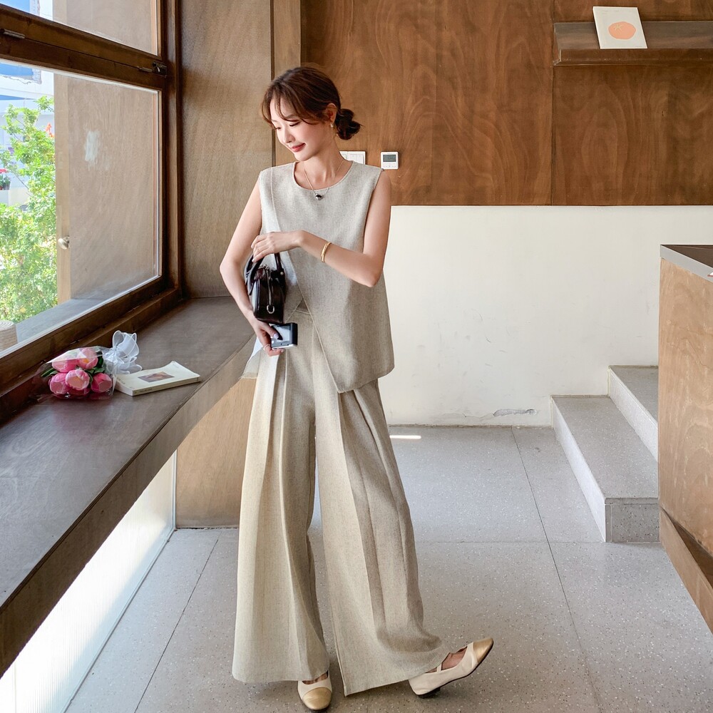 大货已出麻料套装2C525-Q513-P165-K238，女装套装/套裙，柒柒家