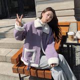不断货有买家秀皮毛一体兔绒麂皮外套087-W46-P185-K268，女装短外套，柒柒家