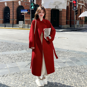 大数据新款现货三个颜色 双面呢羊绒大衣275-W722-P335-K458，女装毛呢外套，柒柒家