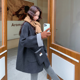 新款图大货70羊毛双面羊绒大衣送包包275-W149-P275-K398，女装毛呢外套，柒柒家