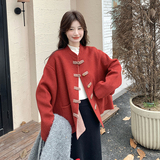 新款图大货双面羊绒70羊毛大衣275-W186-P255-K378，女装毛呢外套，柒柒家
