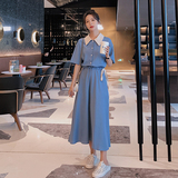 大货已出长款拼色法式连衣裙087-Q102-P105-P158，女装连衣裙，柒柒家