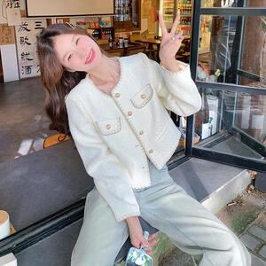 法式千金感白色小香风外套女2025春秋新款气质名媛高级感短款上衣图片