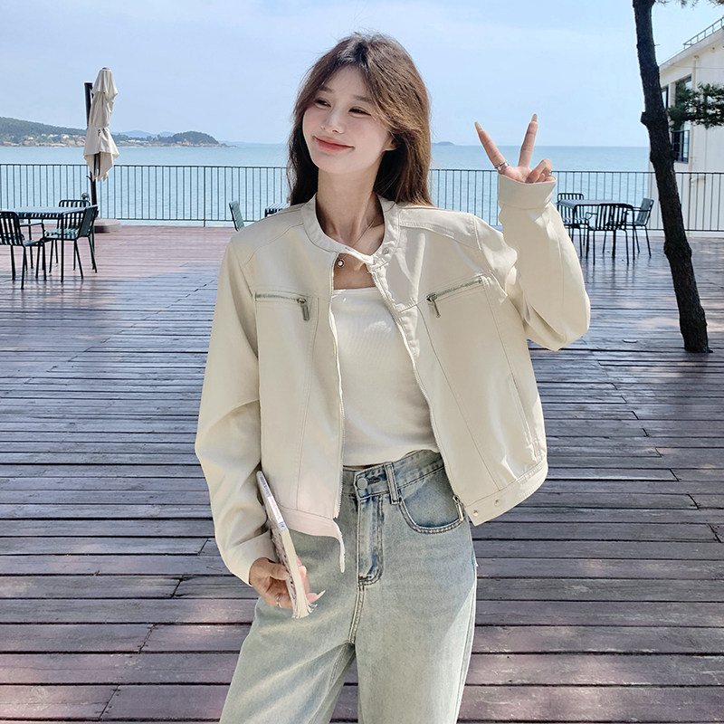 备货大货PU皮皮衣短外套275-W89-P145-K218，女装皮衣，柒柒家