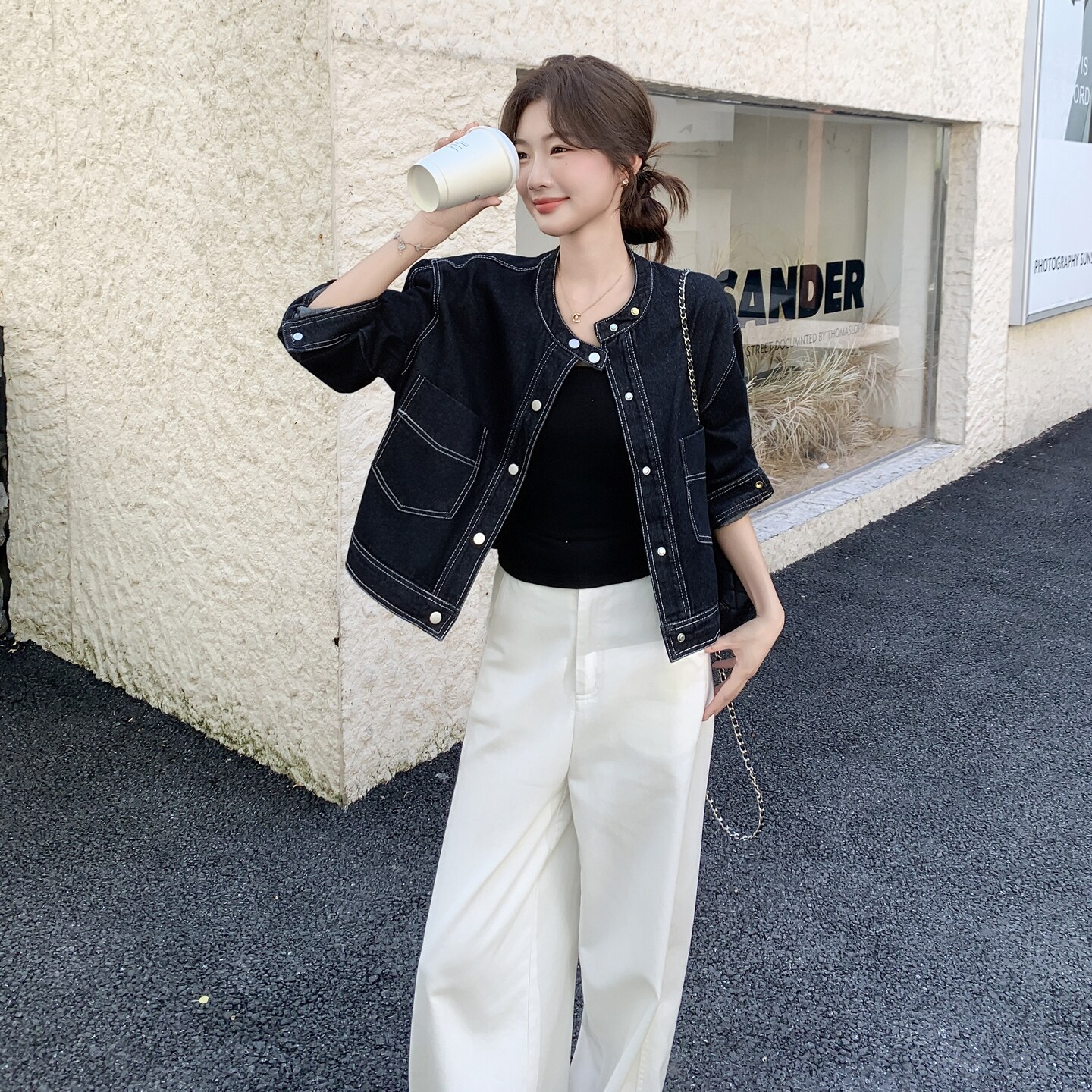 图大货已出牛仔明线短外套275-W682-P155-K228,女装短外套,柒柒家