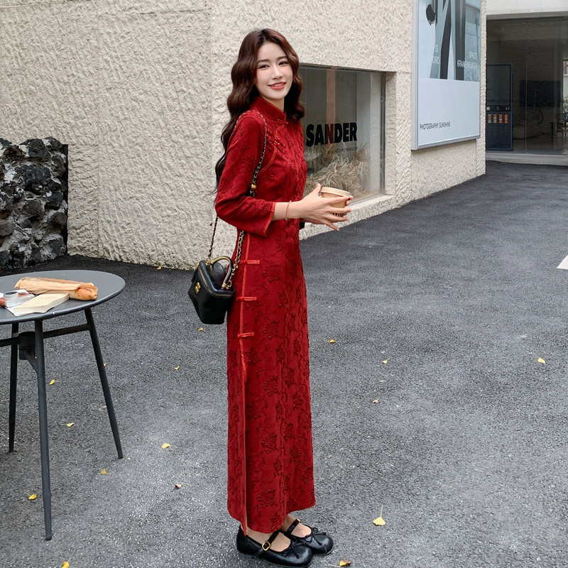 新款图大货已出新中式旗袍连衣裙275-Q706-P175-K248,女装汉服/婚纱/旗袍/礼服,柒柒家