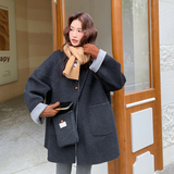 新款图大货70羊毛双面羊绒大衣送包包275-W149-P275-K398，女装毛呢外套，柒柒家