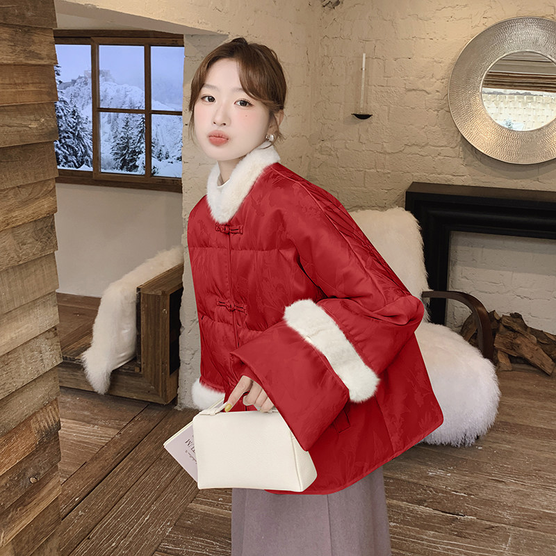 新款大货有买家秀90白鸭绒新中式羽绒服275-M242-P315-K438,女装羽绒服,柒柒家