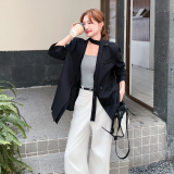 新款图大货已出送飘带拼接西装外套275-W697-P155-K228，女装西装，柒柒家