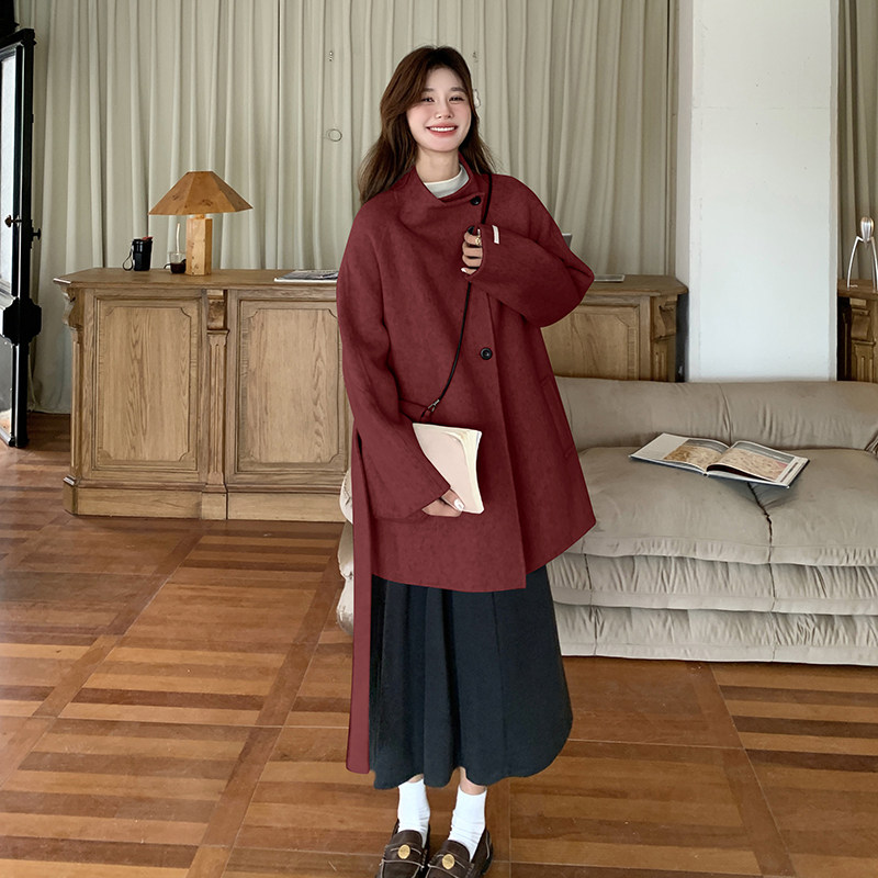 新款大货已出送挎包双面呢70羊毛大衣275-W158-P260-K358,女装毛呢外套,柒柒家