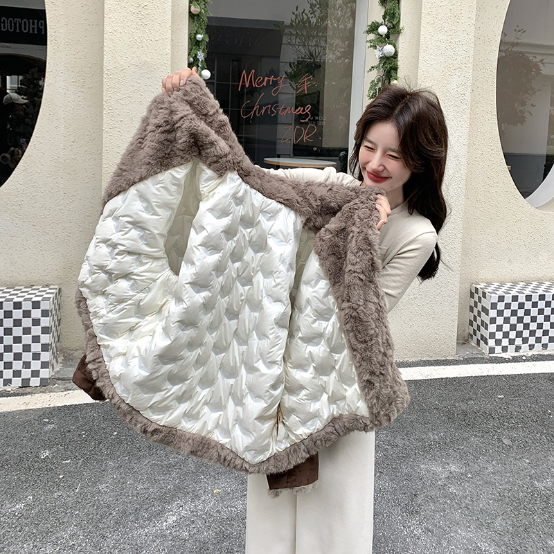 新款图大货90白鸭绒皮毛羽绒服275-M785-P295-K418，女装羽绒服，柒柒家