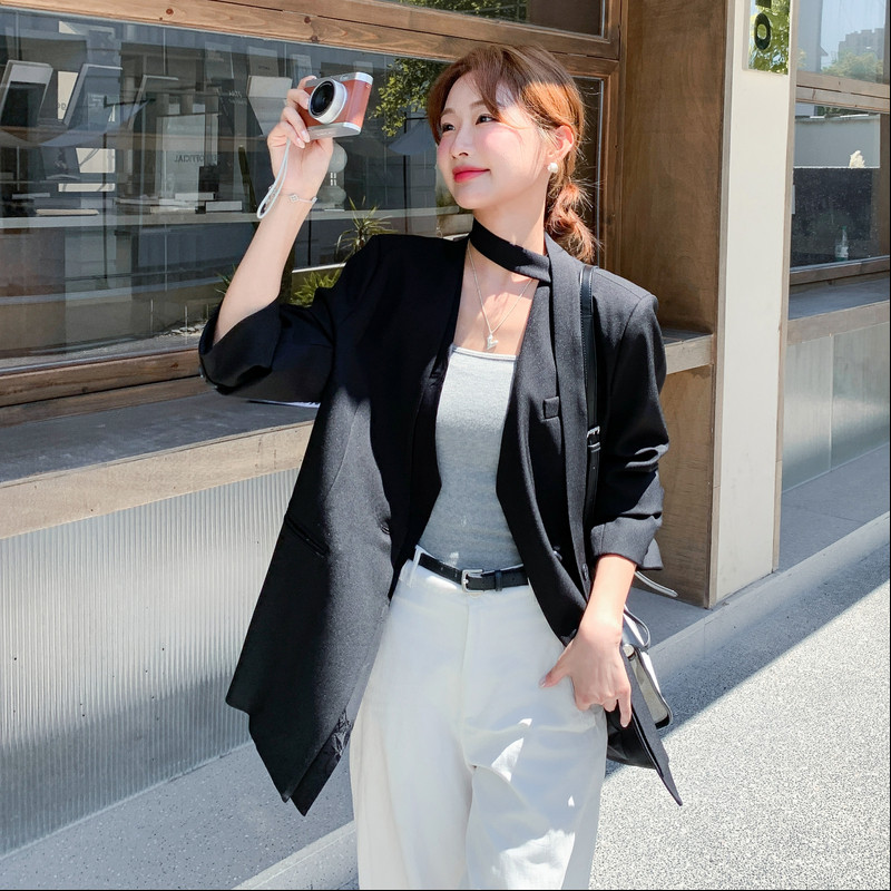 新款图大货已出送飘带拼接西装外套275-W697-P155-K228,女装西装,柒柒家