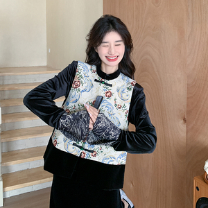 新中式刺绣连衣裙套装女2025春秋新款高级感中国风盘扣马甲两件套图片