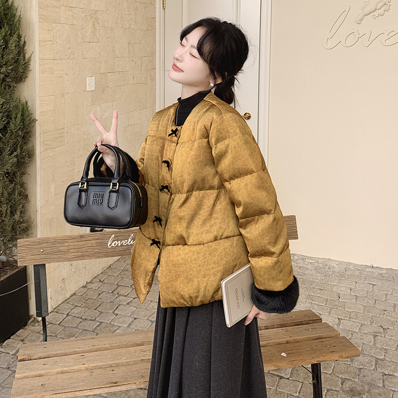 新款图大货主推款90白鸭绒新中式羽绒服275-M266-P315-K438,女装羽绒服,柒柒家
