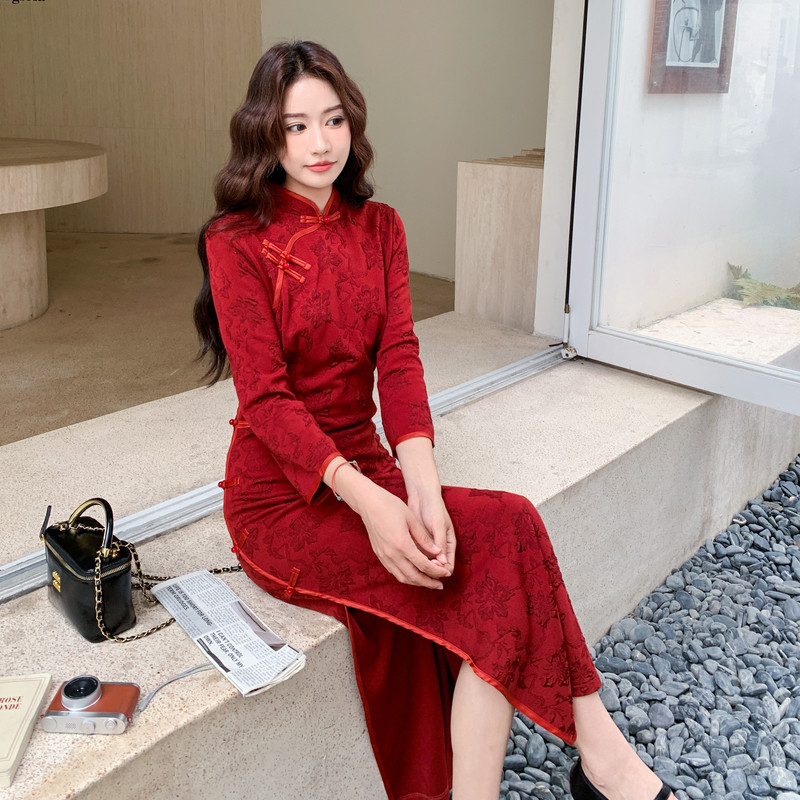 新款图大货已出新中式旗袍连衣裙275-Q706-P175-K248,女装汉服/婚纱/旗袍/礼服,柒柒家