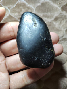 聚墨新疆和田玉墨玉籽料原石玩料  墨玉河籽玉美玉玉石保真