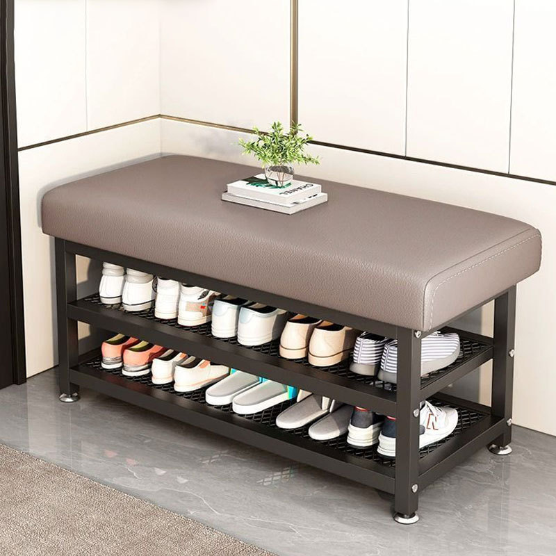 跨境家用换鞋凳子简约客厅置物架门口软包坐垫鞋架衣帽间沙发凳子