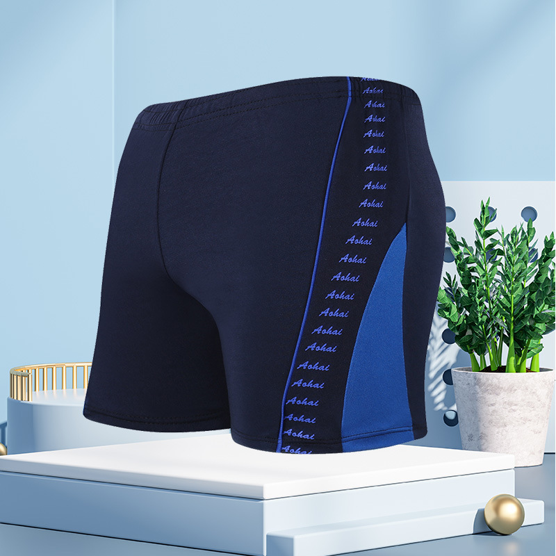 跨境男士游泳裤宽松大码温泉度假沙滩短裤成人平角时尚泳裤厂家直