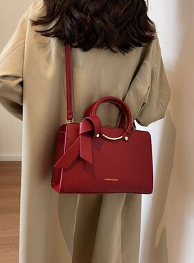 巨好看的红色包包高级感红色婚包年轻人2025结婚妈妈包托特包大容