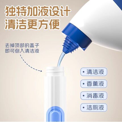 喷喷鲸吸盘式加液马桶刷家用无死角卫生间壁挂硅胶双头洗厕所刷子