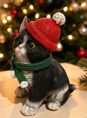 花园摆件卡通动物可q爱小猫户外园林景观雕Q塑别墅庭院幼儿园猫咪