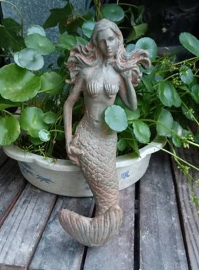 阳台园艺造景复古做旧挂钩摆件