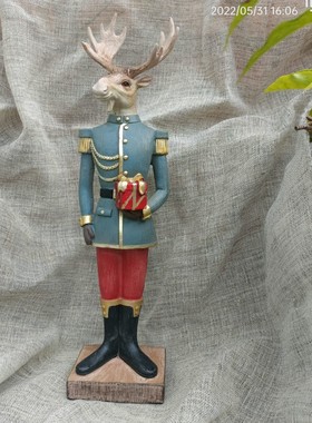 绅士麋鹿摆件庭院植园艺景观复古做旧美式民宿阳台酒柜咖啡厅摆设