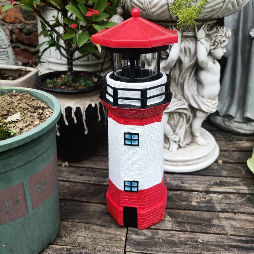 北欧灯塔花园艺别墅庭院摆件露台布景架桌面民宿拍摄道具太阳能灯