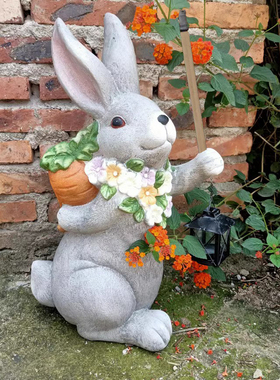 兔子摆件幼儿园别墅庭院草坪造景花艺可爱动物民宿艾草蚊香甘道夫