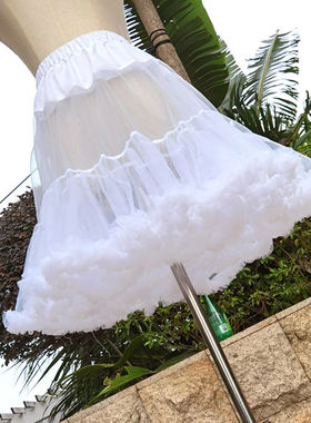 日常洛丽塔裙撑无骨软纱蓬蓬半身裙jk安全裤裙lolita云朵花朵裙撑