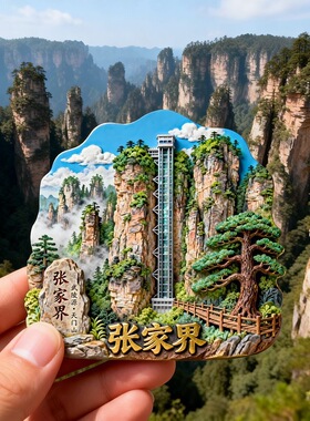张家界树脂浮雕磁吸冰箱贴湖南武陵山文创旅游纪念小礼品创意礼物