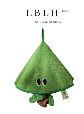 LBLH'S LIFE.圆形珊瑚绒擦手巾加厚吸水速干毛巾厨房浴室两用巾