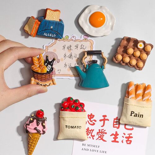 创意3D冰箱贴仿真食物可爱磁力贴留言贴磁性贴装饰立体树脂磁铁贴