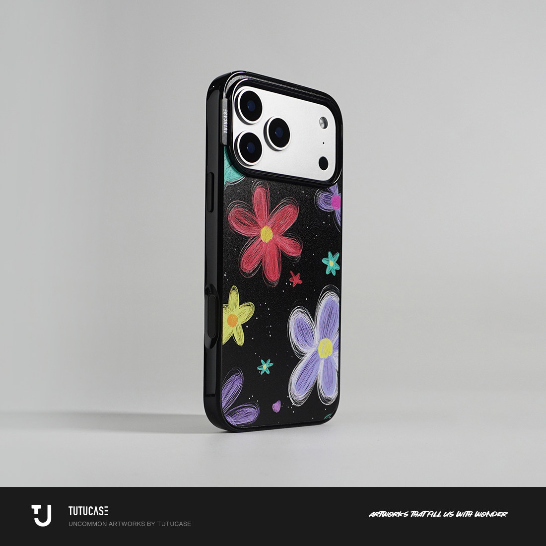 TUTUCASE｜原创黑框轻薄贝贝壳拍摄键保护手机壳 大花花 BB13