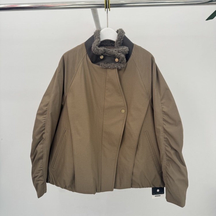 欧洲站女装进口代购2025冬季立领宽松时尚90白鹅绒羽绒服外套