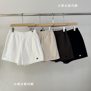 短裤 欧洲站韩国代购 松紧腰净色百搭休闲裤 进口女装 Bu0139 2025春季