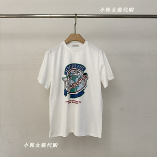 棉质T恤Bu0079 欧洲站韩国代购 进口女装 2025春卡通图案基础款 短袖