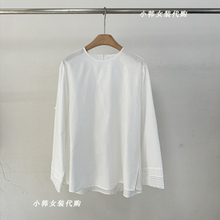 Bu0067 欧洲站韩国进口女装 代购 2025春季 百搭净色透气宽松上衣衬衫