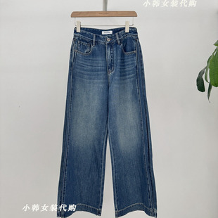 高腰直筒宽松阔腿牛仔裤 韩国Gent 2025秋款 进口代购 22686 Lady女装